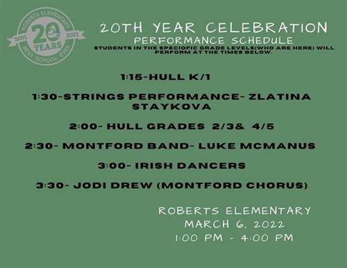 performance schedule